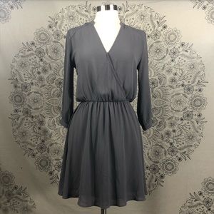 Simple long sleeve Gray Dress